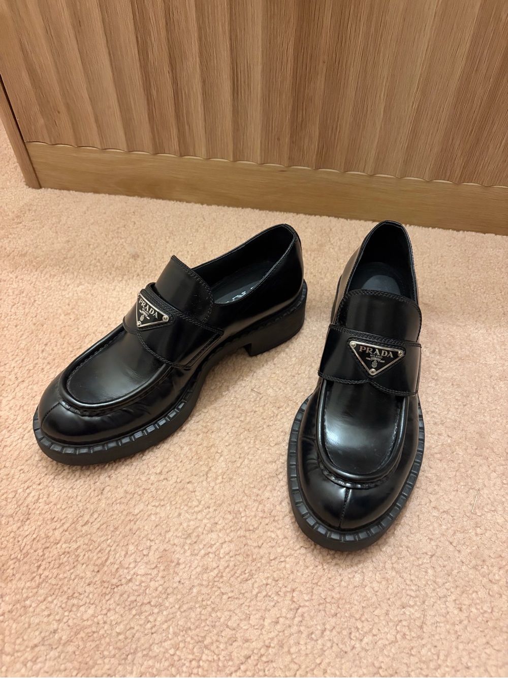 Prada Black Patent Leather Loafers